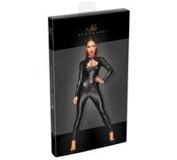 Negro Overall con cuerda vestidos de piel látex/VERNIS para mujer negro talla L
