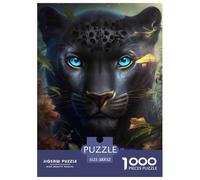 Negro Pantera Ojos Azules 1000 Piezas Puzzle Niños Regalo DecoracióN Familiar Entretenimiento Adultos 52x38cm/1000pcs