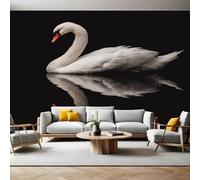 Negro Papel Pintado Pared Panorámico Animal cisne White 250 x 175 cm Póster Gigante de Pared Personalizado 3D Para Sala de Estar, Adulto Habitación de Niños, Estudio