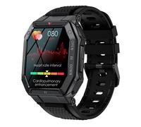 (Negro) Para Android con pulseras deportivas de frecuencia cardíaca IP68 reloj inteligente con rastreador