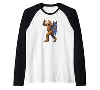 Negro Pastor Alemán Bigfoot Diseño Divertido Amante De Perros Camiseta Manga Raglan