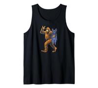Negro Pastor Alemán Bigfoot Diseño Divertido Amante De Perros Camiseta sin Mangas