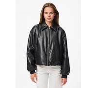 Negro Pclara Coated Cazadora Bomber L