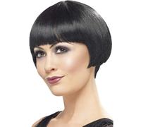 Negro Peluca Bob Mujer 1920s Flapper Estilo Disfraz Peluca Negra