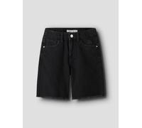 NAME IT Pantalones Cortos Vaqueros para niña de Pierna Ancha, Black Denim, 7 años