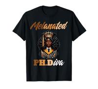 Negro PhD Graduación PhDiva Lindo Melanated Doctorado Grado Camiseta