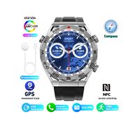 (Negro Plata) 2025 Nuevo Reloj Inteligente Adulto Pantalla HD 454*454 Brújula al Aire Libre GPS Reloj
