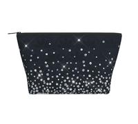 Negro Plata Brillo Diamante Brillante, Bolsa de artículos de tocador Bolsa de Maquillaje Bolsa de cosméticos Bolsa de artículos de tocador de Viaje portátil