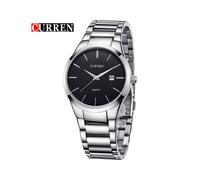 (Negro plateado) Relojes CURREN para hombre, relojes de pulsera militares de lujo de primera marca para