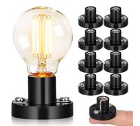 Negro Portalámparas E10 de Plástico 10 Piezas | Casquillo Bombilla, Diseño Compacto de Rosca, bajo 50v, Cambio Rápido de Luces, Aula Stem