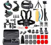 Negro Pro Básico Común Deportes al Aire Libre Kit para GoPro Hero 6/GoPro Fusion/Hero 5/session5/4/3 +/3/2/1 SJ4000/5000/6000/Akaso/apeman/DBPOWER/y Sony Deportes DV y más