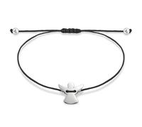 Negro Pulsera Ángel de la Guarda, Ajustable Pulsera de Ángeles, Pulseras de Ángel de la Guarda, Pulseras con Ángeles Regalo para Niñas y Mujeres Bautizo, Comunión, Confirmación, Escolarización