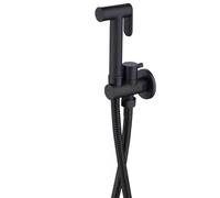 Negro Pulverizador de Bidé de Mano para Inodoro de Pared Rociador de Bidé de Mano Latón Tocador de mano Bidet Kit de Pulverizador Bidet Agua Fría con Manguera de Ducha de 1,2 m