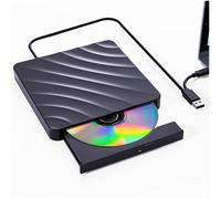 (Negro)QDSYLQ Unidad de CD DVD externa USB: Grabadora de DVD Unidad de CD externa compatible con PC portátil, Unidades ópticas externas +/-R