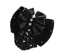 Negro Red redecilla Clip Pasador de lazo de terciopelo para mujer