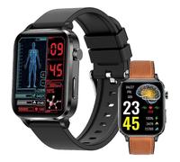 (Negro) Reloj inteligente con control de glucosa en sangre, láser, temperatura y oxígeno en sangre 24