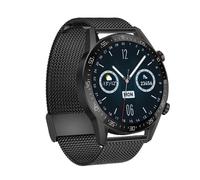 (Negro) Reloj inteligente SK7Plus con correa de acero y pantalla IPS de 1,28 pulgadas, compatible con