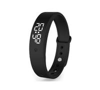 (Negro) Reloj recordatorio con alarma de vibración, con hasta 6 alarmas personales o recordatorios de