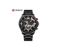 (Negro) Relojes de cuarzo de moda Curren para hombre, reloj de pulsera deportivo informal con esfera