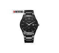 (Negro) Relojes de lujo clásicos de moda para hombre de negocios de Curren con fecha y pantalla de cuarzo.