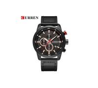 (Negro) Relojes deportivos militares de lujo Curren para hombre, reloj de cuarzo para hombre, correa
