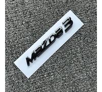Negro Repuesto Emblema Logo para Mazda 3 Sedan 2013 2014 2015 2016,Parrilla Delantera Maletero Trasero Insignia Adhesivos Letras Guardabarros Carrocería Lado ABS Coche Decoración Accesorios