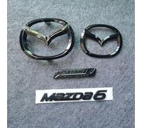 Negro Repuesto Emblema Logo para Mazda 6 Sport Combi 2015 2016 2017,Parrilla Delantera Maletero Trasero Insignia Adhesivos Letras Guardabarros Carrocería Lado ABS Coche Decoración Accesorios