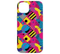 Negro Retro 80s 90s Bold Energy Form Pattern Carcasa para iPhone 14 Plus