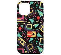 Negro Retro 80s 90s Computer Icon Pattern Carcasa para iPhone 12 Mini