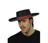 Negro Rojo Español Sombrero Hombre Matador Toro Figher Sombrero de Disfraz