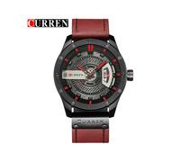 (negro rojo) Reloj de lujo marca CURREN Relojes deportivos militares para hombre Reloj de cuarzo con