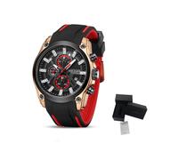 (Negro rosa) MEGIR Relojes deportivos azules originales para hombres Reloj de pulsera cronógrafo de