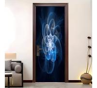 Negro Sala Estar Autoadhesivo Para puertas | 3D IlusióN Visual PéTalosAdhesivo Puerta Vinilo Impermeable Papel Pintado Decorativo ExtraíBle Para Dormitorio 83x204 cm