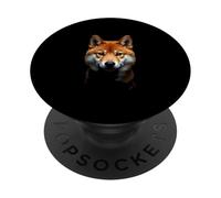 Negro Shiba Inu Dog Shiba Face PopSockets PopGrip Adhesivo