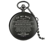 (Negro sin caja) Para mi hija, amor, papá, texto especial, regalos de cumpleaños, reloj de bolsillo