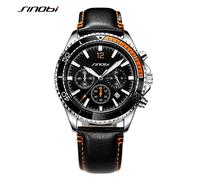 (Negro) Sinobi Original Nuevo Diseño Relojes de Pulsera de Cuarzo para Hombre Cronógrafo Relojes con