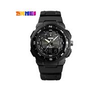 (Negro) SKMEI 1454 Relojes militares para hombre, para deportes al aire libre, impermeables, electrónicos,