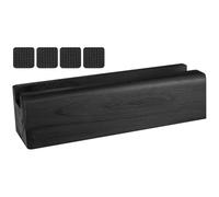 Negro Soporte de Espejo Antideslizante de Madera Maciza | Montaje Rápido, Base Pesada Pieza Ranura de 2cm, 4 Almohadillas Adhesivas