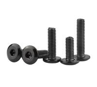 Negro SS304 Acero Inoxidable Muebles Conector Pernos Hexagonal Toma Cabeza Tornillos M3-M5 (200,M4 x 0,7 x 4 mm)