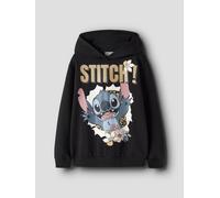 Negro Stitch Sudadera Con Capucha