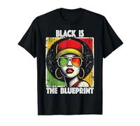 Negro The Blueprint African Queen Pride Afro Heritage Mujeres Camiseta