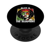 Negro The Blueprint African Queen Pride Afro Heritage Mujeres PopSockets PopGrip Adhesivo