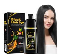 Negro tinto Champú para teñir el Hair Dye Shampoo el cabello al instante Coloración del cabello Color natural y duradero Champú para teñir el cabello de hombres y mujeres 500ML
