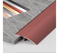 Negro Tira de Umbral Metalica, Banda de Umbral de Puerta de Suelo, Tapajuntas Suelo 43mm Tira de Piso de Aluminio, Perfil de Transición para Alfombras Laminado Azulejos, 2PCS(Rose Gold,10cm(W))