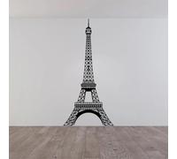 Negro - Torre Eiffel Pegatina de vinilo Interior francés Pegatina decorativa de pared París Papel pintado del salón
