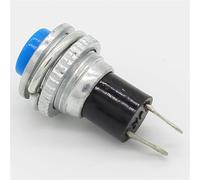 Negro/verde/amarillo/azul/blanco/rojo apagado momentáneo encendido 0.5A 250VAC interruptores de botón de Control remoto 10mm 6 uds(Blue)