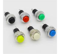 Negro/verde/amarillo/azul/blanco/rojo apagado momentáneo encendido 0.5A 250VAC interruptores de botón de Control remoto 10mm 6 uds(Each color 1pcs)