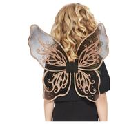 Negro y Dorado Alas de Mariposa Halloween Niñas Fairy Accesorio de Disfraz