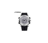 (Negro y plateado) Nuevo reloj de pulsera deportivo con cronógrafo para hombre de la marca SINOBI, de