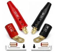 Negro y rojo - 2 terminales de soldadura CT-40FA y 2 conectores de cable de soldadura LC-40, conectores rápidos de cables de soldador y terminal para accesorios de máquina de soldar, capacidad de